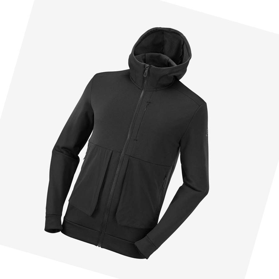 Sudadera Con Capucha Salomon ESSENTIAL WARM FLEECE Hombre Negros | MX 3197VRW